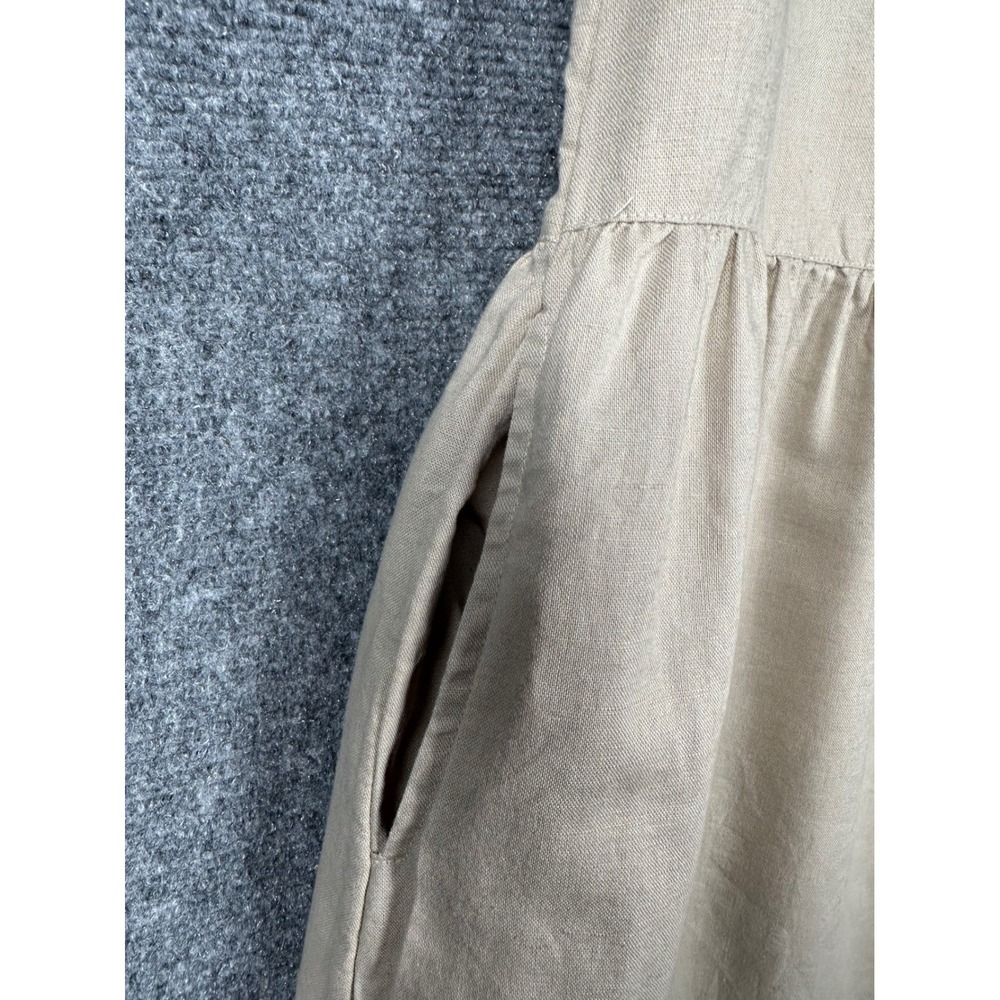 Gudrun Sjoden‎ Linen Organic Cotton Dress Beige Embroidered Midi Size M Cottage - Picture 12 of 14